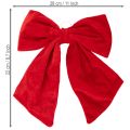 Lot de 3 nœuds décoratifs en tissu rouge 28 cm pour Noël | Floristik24.fr