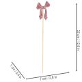Lot de 12 Piques Décoratives en Bois avec Nœud 32 cm Rouge et Rose | Floristik24.fr