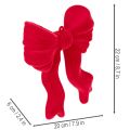 Décoration Noël Nœud Rouge Flocké 22 cm avec Suspension | Floristik24.fr