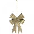 Boucles en métal, pendentif de Noël, décoration de l&#39;Avent doré, aspect antique H18cm L12.5cm 2pcs
