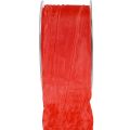 Floristik24 Ribbon Crash ruban décoratif ruban cadeau rouge 50mm 20m