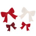 Floristik24 Lot de 48 nœuds en bois décoratifs rouges, blancs et bordeaux pour Noël, 5 cm