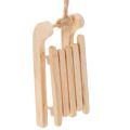 Floristik24 Lot de 6 petits traîneaux décoratifs en bois naturel avec ficelle, 6 cm