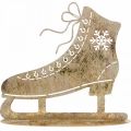 Floristik24 Patin à glace en métal, décoration d&#39;hiver, patin à glace décoratif, aspect antique doré de Noël H22.5cm