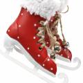 Floristik24 Décorations pour sapin de Noël patins à glace à suspendre rouge, blanc 10,5 × 10cm