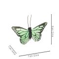 Lot de 12 papillons décoratifs en plumes, vert, 7 cm | Floristik24.fr