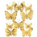 Papillon printanier avec clip doré décoration printanière 6cm 10pcs dans un ensemble