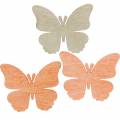 Floristik24 Papillons à saupoudrer Papillons décoratifs en bois orange, abricot, marron 72pcs