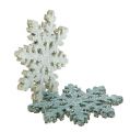 Floristik24 Flocon de neige avec bois scintillant 4cm gris 72pcs