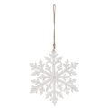 Décoration suspendue flocon de neige en bois blanc 30 cm | Floristik24.fr