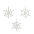 Floristik24 Flocon de neige à suspendre 7cm blanc avec paillettes 36pcs