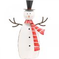 Floristik24 Décoration de Noël, bonhomme de neige avec écharpe, décoration en métal pour l&#39;hiver H33cm