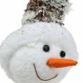 Floristik24 Tête de bonhomme de neige Décoration à suspendre 9cm x 6cm 6pcs