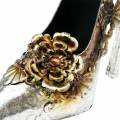 Floristik24 Chaussure de plantation décorative argent brillant 26cm x 11cm H30cm