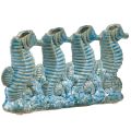 Floristik24 Vase à Fleurs en Céramique Hippocampe Bleu Vert L21cm 2pcs