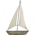 Floristik24 Voilier, bateau en bois, décoration maritime shabby chic couleurs naturelles, blanc H37cm L24cm