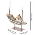 Bateau décoratif en bois sur socle métallisé, 20 cm | Floristik24.fr