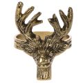 Lot de 4 ronds de serviette en métal doré avec tête de cerf, diamètre 6 cm | Floristik24.fr