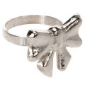 Floristik24 Rond de serviette nœud, métal argenté brillant, 5 cm, lot de 4