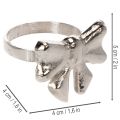 Rond de serviette nœud, métal argenté brillant, 5 cm, lot de 4 | Floristik24.fr