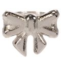 Rond de serviette nœud, métal argenté brillant, 5 cm, lot de 4 | Floristik24.fr