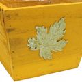 Floristik24 Boîte à plantes bois shabby chic boîte en bois jaune 11×14.5×14cm