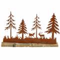 Floristik24 Silhouette de forêt avec patine d&#39;animaux sur socle en bois 30cm x 19cm