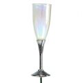 Floristik24 Décoration Nouvel An verre à champagne bouchon argent 7.5cm L27cm 12pcs