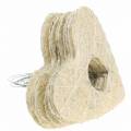 Floristik24 Manchon sisal coeur blanchi 25.5cm 10pcs