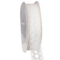 Floristik24 Zibeline décorative en coton blanc avec bordure fine 25mm x 10m
