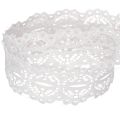 Ruban décoratif en coton motif dentelle en rouleau 25 mm x 10 m blanc | Floristik24.fr