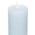 Lot de 4 bougies chandelles bleu clair en cire 34 x 240 mm | Floristik24.fr