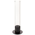 Floristik24 Chandelier en métal noir et cylindre en verre transparent 31 cm