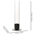 Chandelier en métal noir et cylindre en verre transparent 31 cm | Floristik24.fr