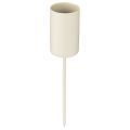 Floristik24 Bougeoir en métal sur piquet, beige, H11cm, 4 pièces