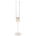 Floristik24 Photophore avec cylindre en verre et base en métal 50 cm taupe