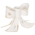 Floristik24 Chandelier Bougeoir Métal Blanc Nœud Vintage 12 cm