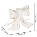 Chandelier Bougeoir Métal Blanc Nœud Vintage 12 cm | Floristik24.fr