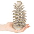 Chandelier en céramique motif pomme de pin blanc et doré 17 cm | Floristik24.fr