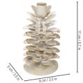 Chandelier en céramique motif pomme de pin blanc et doré 17 cm | Floristik24.fr