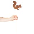 Lot de 2 piques de jardin en métal aspect rouille motif écureuil 52 cm | Floristik24.fr