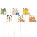 Floristik24 Piquets décoratifs en bois cadeaux colorés 31 cm 12 pièces