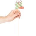 Piquets décoratifs en bois cadeaux colorés 31 cm 12 pièces | Floristik24.fr