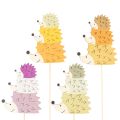 Floristik24 Dessus en bois décoratif Hérissons colorés 34 cm Lot de 12