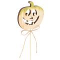 Lot de 12 piques décoratives citrouille en bois Halloween 31 cm | Floristik24.fr