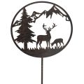 Floristik24 Décoration extérieure en métal - Motif cerfs et sapin - 100 cm