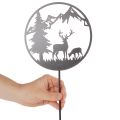 Décoration extérieure en métal - Motif cerfs et sapin - 100 cm | Floristik24.fr