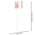 Décorations sur tiges en bois motif cochon 31 cm, set de 16 | Floristik24.fr
