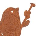 Figurine Décorative en Métal Rouillé - Oiseau sur Tige 52 cm | Floristik24.fr