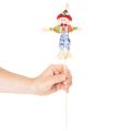 Lot de 6 piques décoratives épouvantails en bois et tissu 37 cm | Floristik24.fr